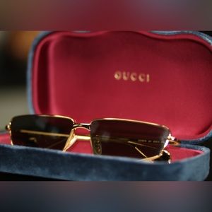 Gucci Gold Cat Eye Sunglasses